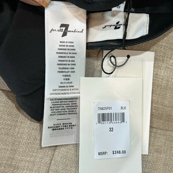 7 For All Mankind Women’s Black Faux Leather High Rise Bootcut Pants -SZ32 NWT - Picture 10 of 13